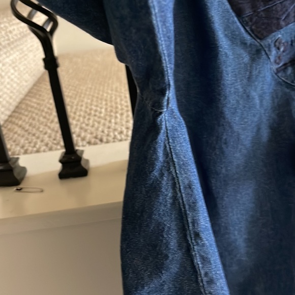 ANTHROPOLOGIE NE QUITTEZ PAS Small Denim peasant blouse - Picture 10 of 10